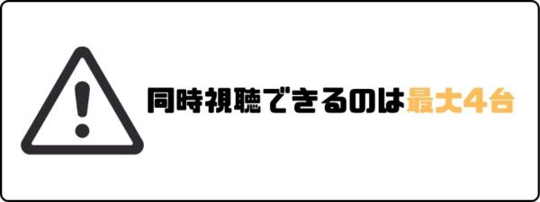 U-NEXTのファミリーアカウントを同時視聴できるのは最大4台まで