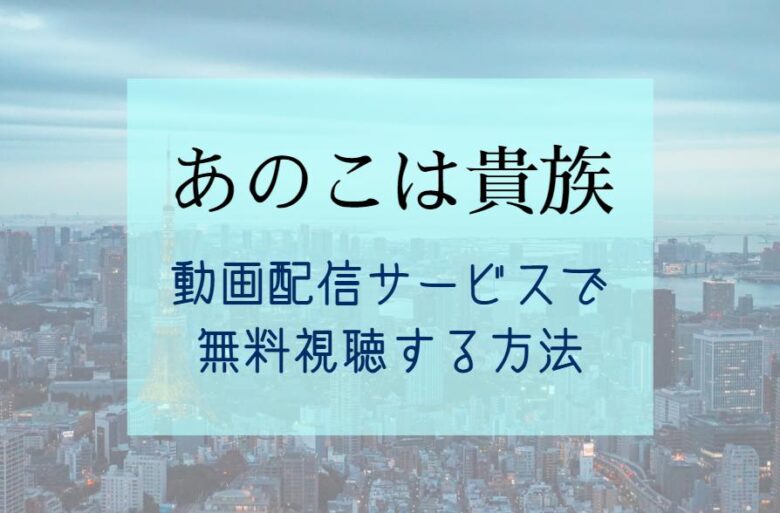 映画『あのこは貴族』無料期間で配信が見れる動画サイト